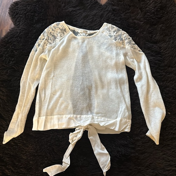 Lauren Conrad Runway Embellished Open Back Pearl Sweater - Picture 2 of 6